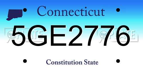 5GE2776 Connecticut License Plate