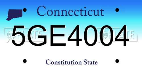 5GE4004 Connecticut License Plate