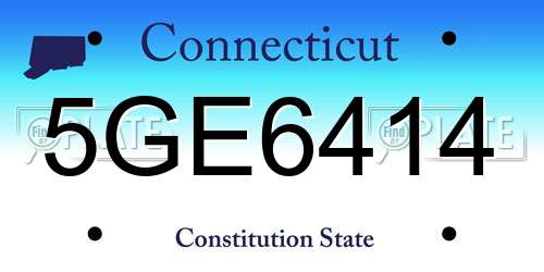 5GE6414 Connecticut License Plate