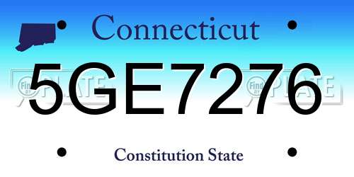 5GE7276 Connecticut License Plate