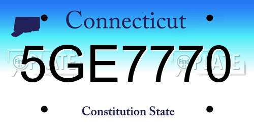 5GE7770 Connecticut License Plate