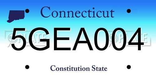 5GEA004 Connecticut License Plate