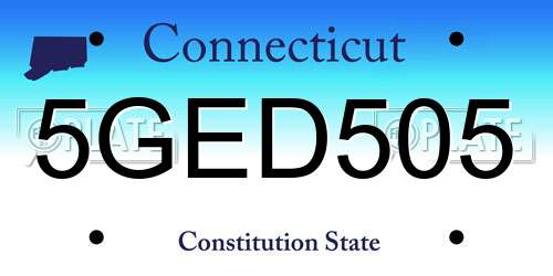 5GED505 Connecticut License Plate