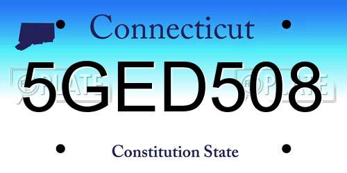 5GED508 Connecticut License Plate
