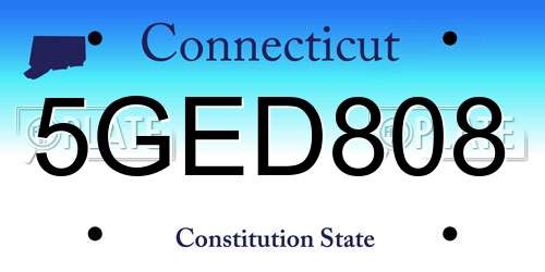 5GED808 Connecticut License Plate