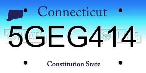5GEG414 Connecticut License Plate