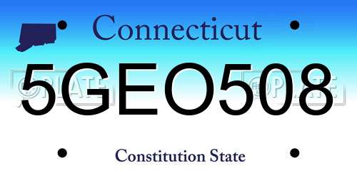 5GEO508 Connecticut License Plate