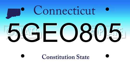 5GEO805 Connecticut License Plate