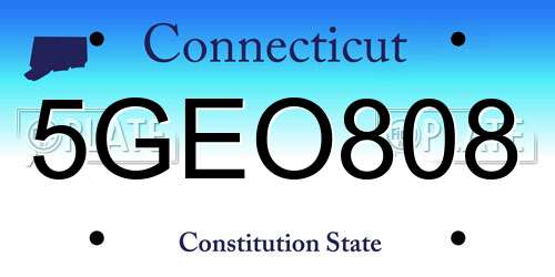 5GEO808 Connecticut License Plate