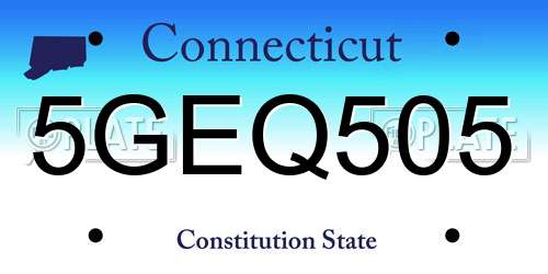 5GEQ505 Connecticut License Plate