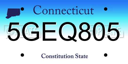 5GEQ805 Connecticut License Plate