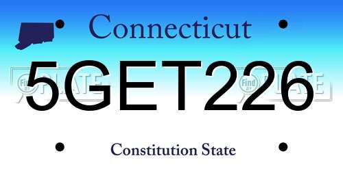 5GET226 Connecticut License Plate