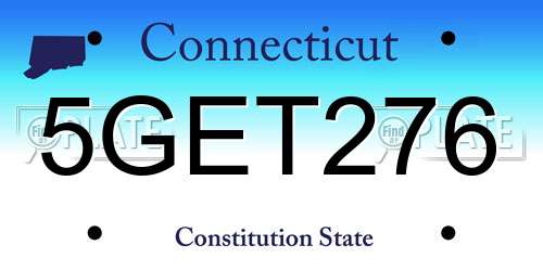 5GET276 Connecticut License Plate
