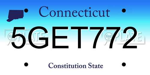 5GET772 Connecticut License Plate