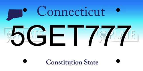 5GET777 Connecticut License Plate