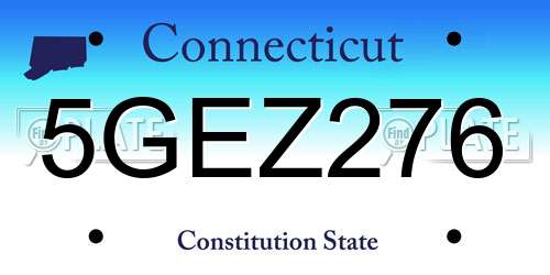 5GEZ276 Connecticut License Plate