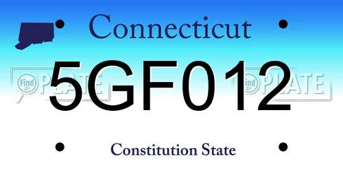 5GF012 Connecticut License Plate