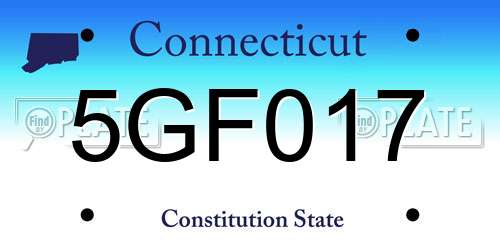 5GF017 Connecticut License Plate