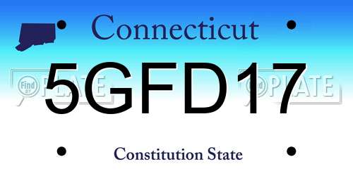 5GFD17 Connecticut License Plate