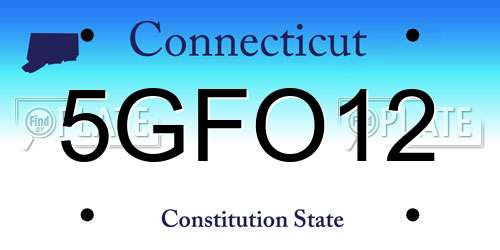 5GFO12 Connecticut License Plate