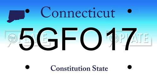 5GFO17 Connecticut License Plate
