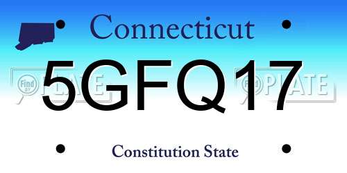 5GFQ17 Connecticut License Plate