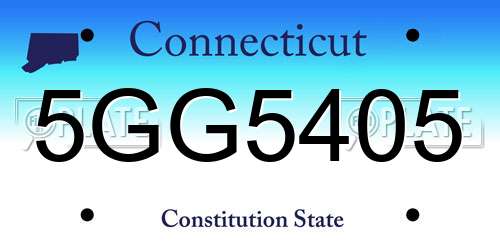5GG5405 Connecticut License Plate