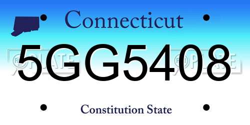 5GG5408 Connecticut License Plate