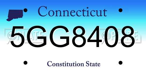 5GG8408 Connecticut License Plate