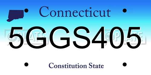 5GGS405 Connecticut License Plate