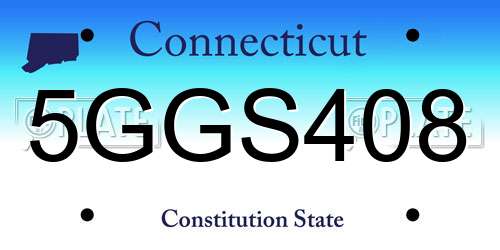 5GGS408 Connecticut License Plate