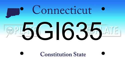5GI635 Connecticut License Plate