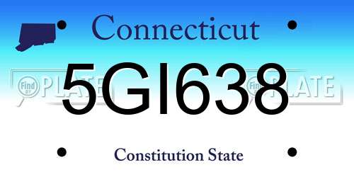 5GI638 Connecticut License Plate