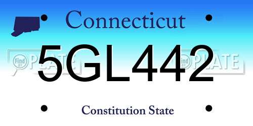 5GL442 Connecticut License Plate