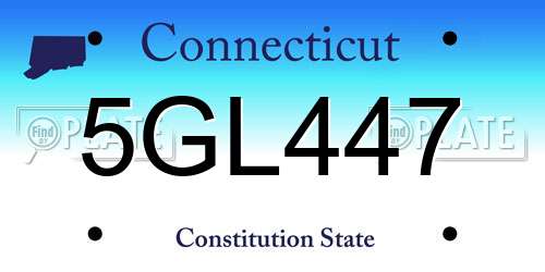 5GL447 Connecticut License Plate