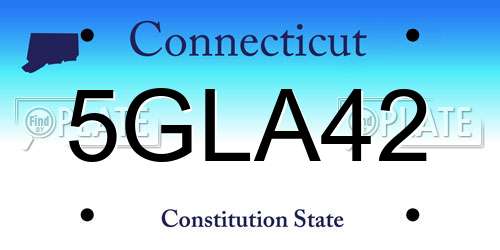5GLA42 Connecticut License Plate