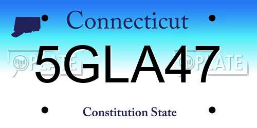 5GLA47 Connecticut License Plate