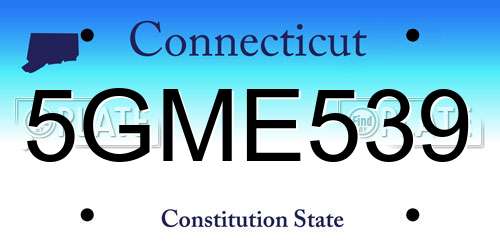 5GME539 Connecticut License Plate