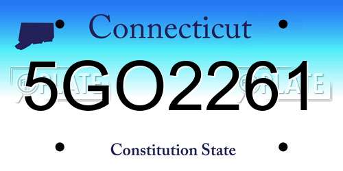 5GO2261 Connecticut License Plate