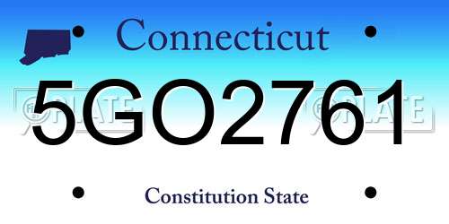 5GO2761 Connecticut License Plate