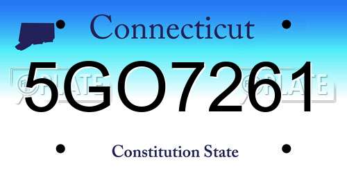 5GO7261 Connecticut License Plate