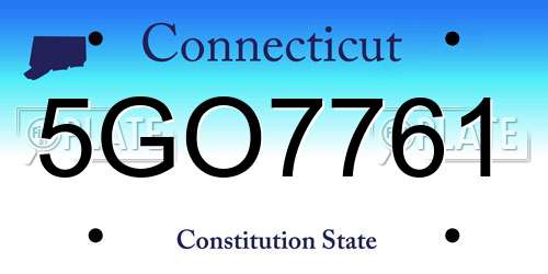 5GO7761 Connecticut License Plate