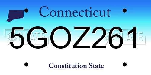 5GOZ261 Connecticut License Plate