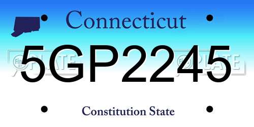 5GP2245 Connecticut License Plate