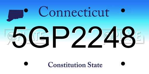 5GP2248 Connecticut License Plate