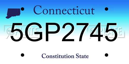 5GP2745 Connecticut License Plate