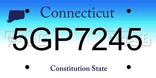 5GP7245 Connecticut License Plate