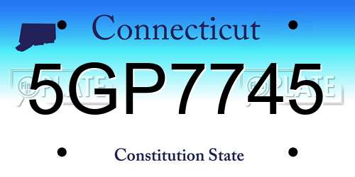 5GP7745 Connecticut License Plate