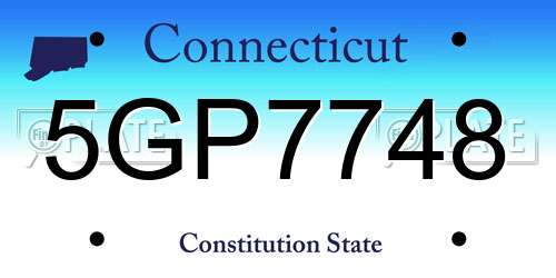 5GP7748 Connecticut License Plate