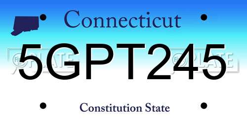 5GPT245 Connecticut License Plate